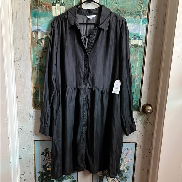 Women's Dark Grey Denim Shirt Dress XXL (20) - Picture 1 of 7